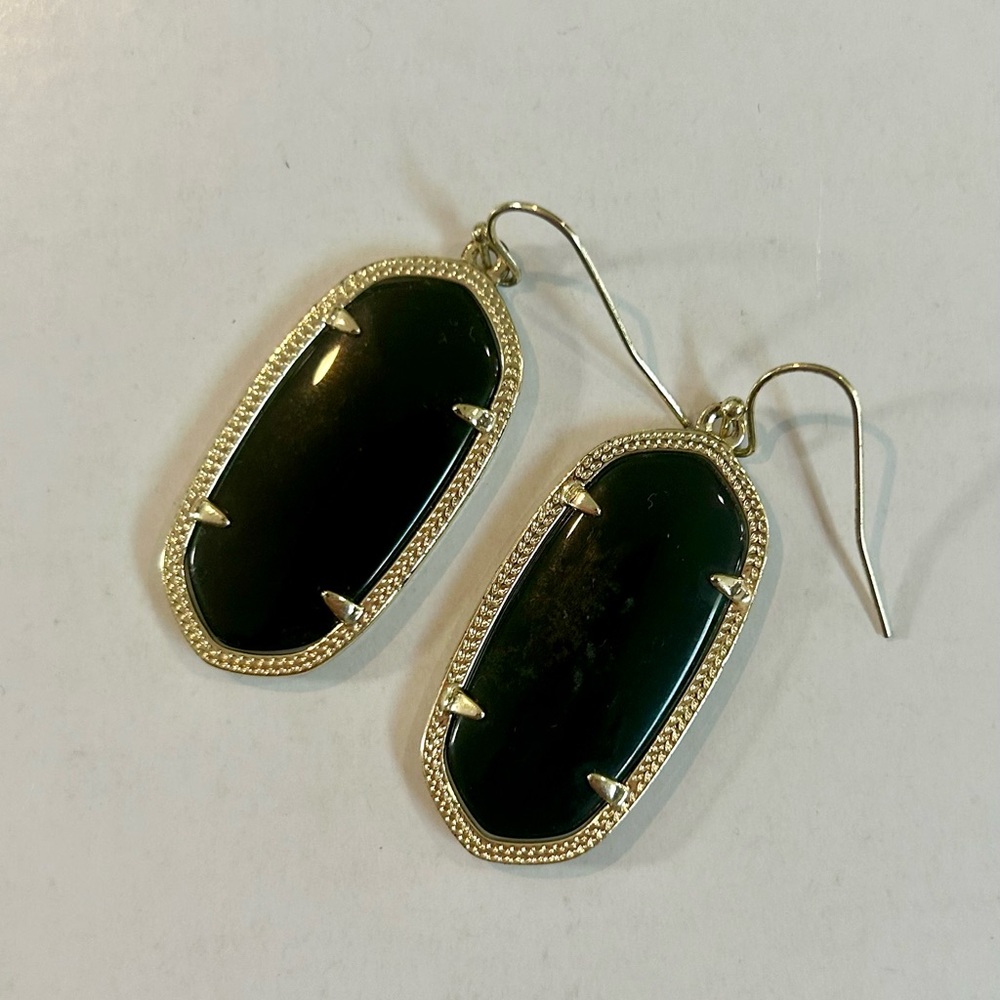 Kendra Scott Gold & Black Drop Earrings